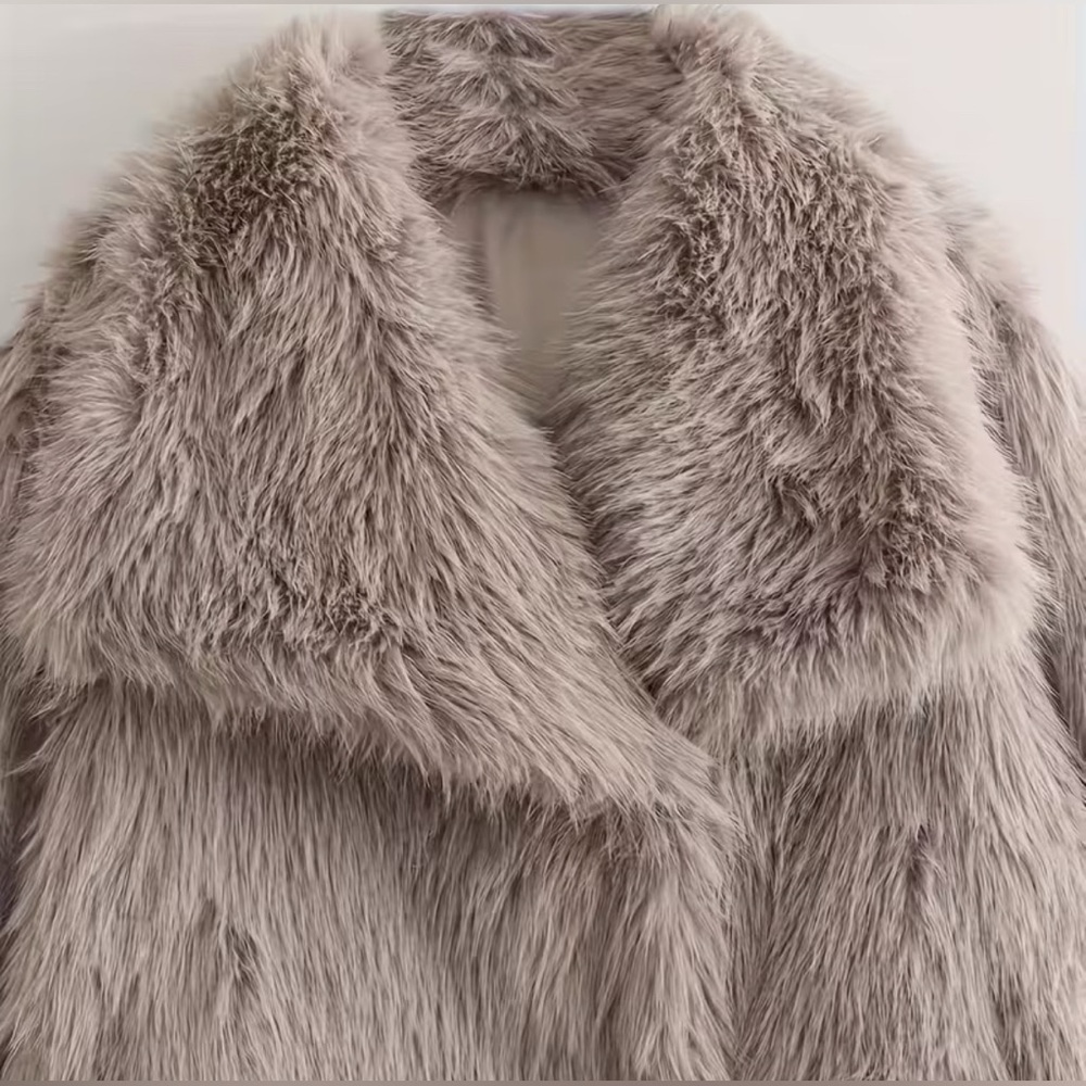 Women's Faux Fur Jacket - Brown